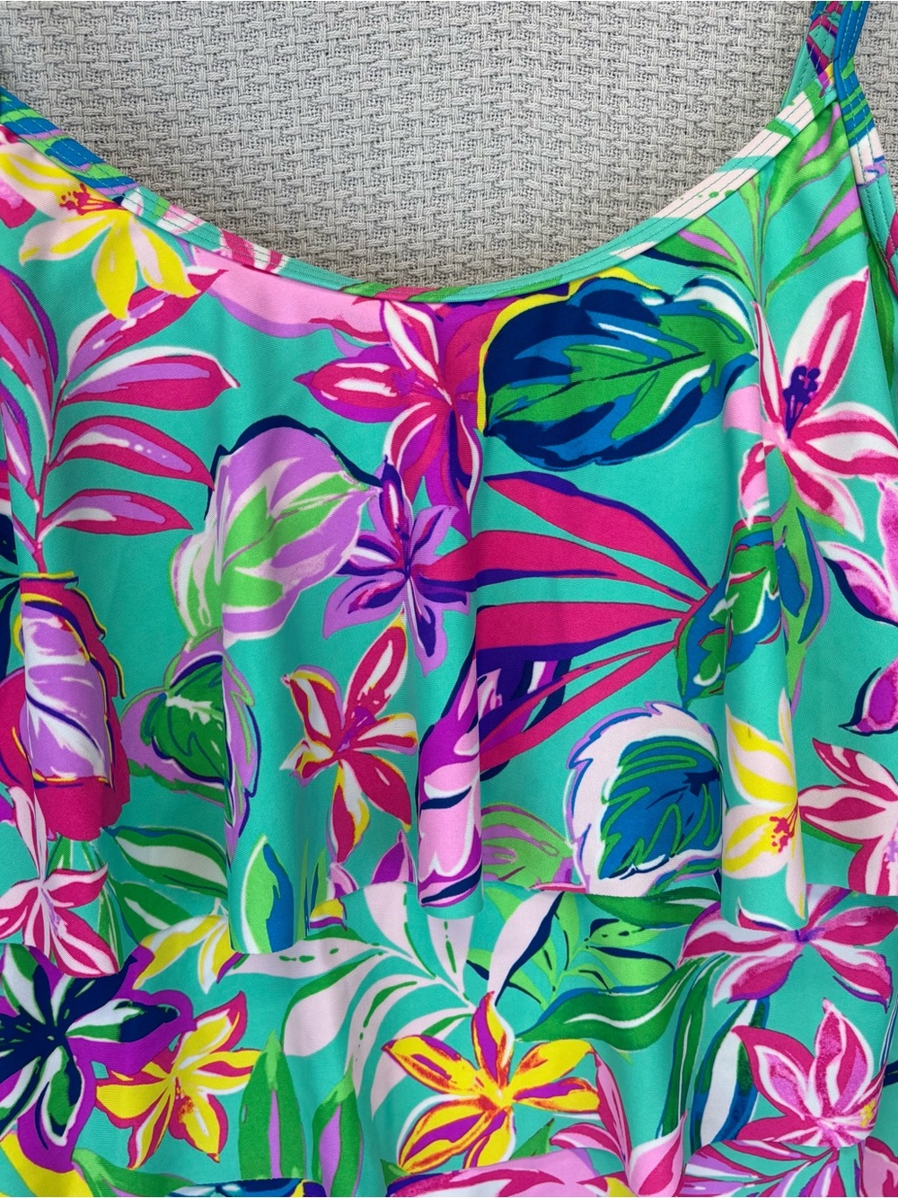 Stella Parker Floral Tankini Swim Top Quick-Drying Adjust Strap Med Bathing Suit - Picture 2 of 7